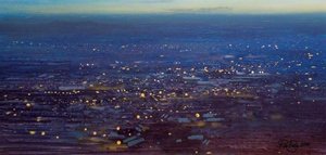 Nightfall Over The Black Country, View From Turner's Hill, Dudley, The Habberleys Just Visible 6.45pm, Thursday 18 October 2001 — Robert Perry
