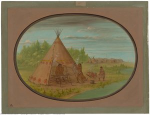 Vapor Bath - Minatarree — George Catlin