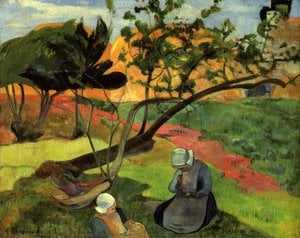 Little Girls (landscape With Two Breton Girls) — Paul Gauguin, Post-impressionism