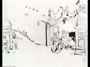 Tchitchikov's Arrival To Town N — მარკ შაგალი, Surrealist Expressionism