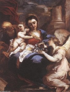 Holy Family With An Angel — Valerio Castello