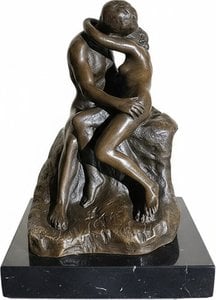 Capture The Timeless Beauty Of Love With This Exquisite Bronze Sculpture Depicting An Embracing Couple, Inspired By Rodin’s Iconic ‘the Kiss’. Meticulously Cast In Bronze And Finished With A Textured Painting Effect, The Dynamic Poses And Detailed Renderi, Renaissance Revival