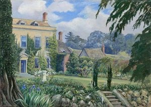 Mount House Und Garten, Alderley, Gloucestershire, England — Marianne North, Viktorianische Botanische Malerei