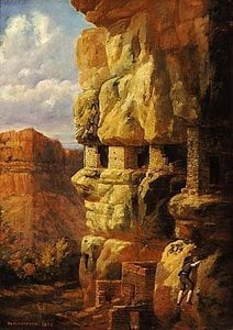 Cliff Houses of the Rio Mancos, Colorado, (painting)