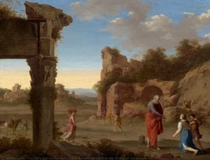 The Prophet Elijah And The Widow Of Zarephath — Cornelis Van Poelenburch