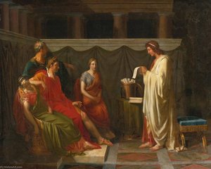 Français Virgile Lisant Son Énéide Devant Auguste English Virgil Reading His Aeneid To Augustus — Jean Bruno Gassies
