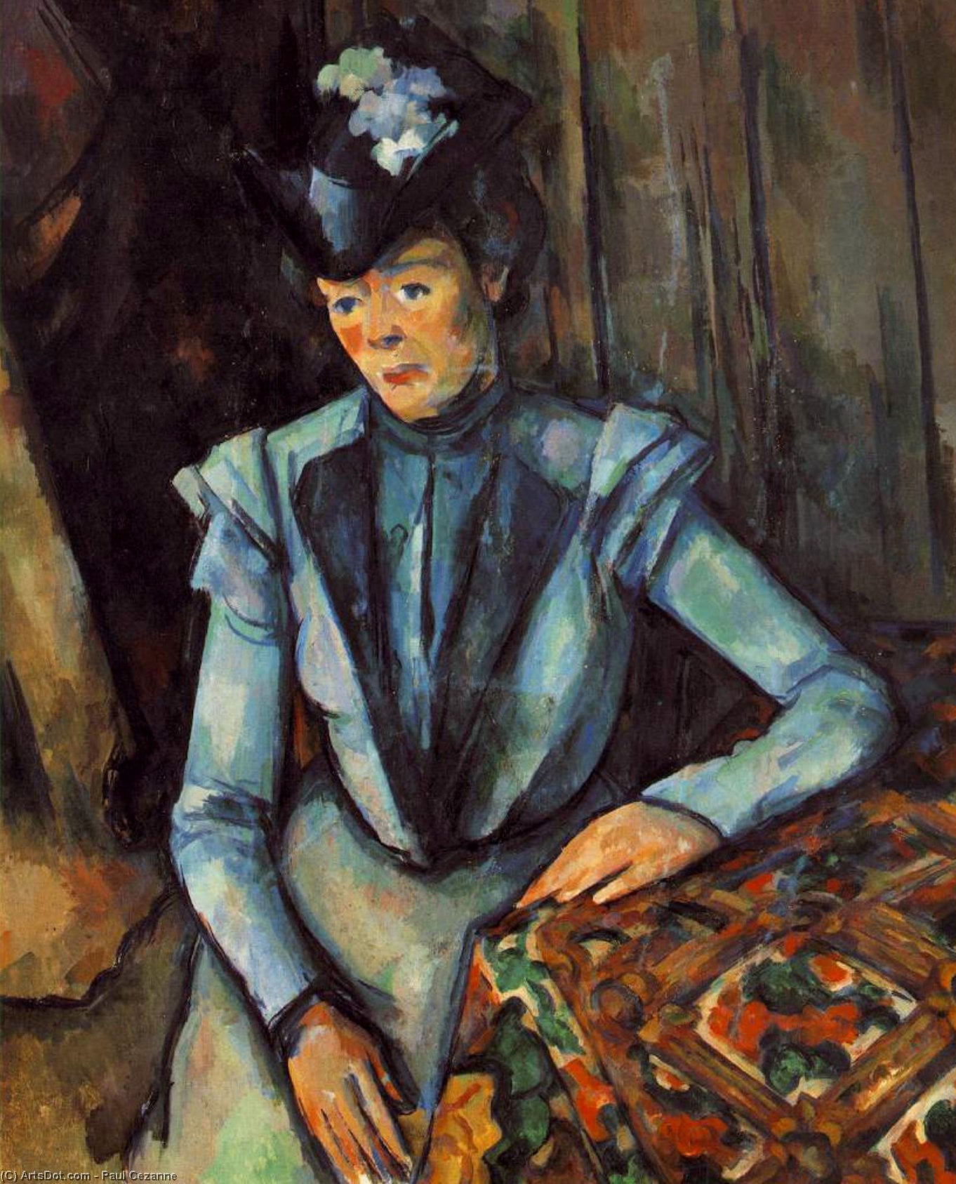 Die Frau Auf Blau — Paul Cézanne