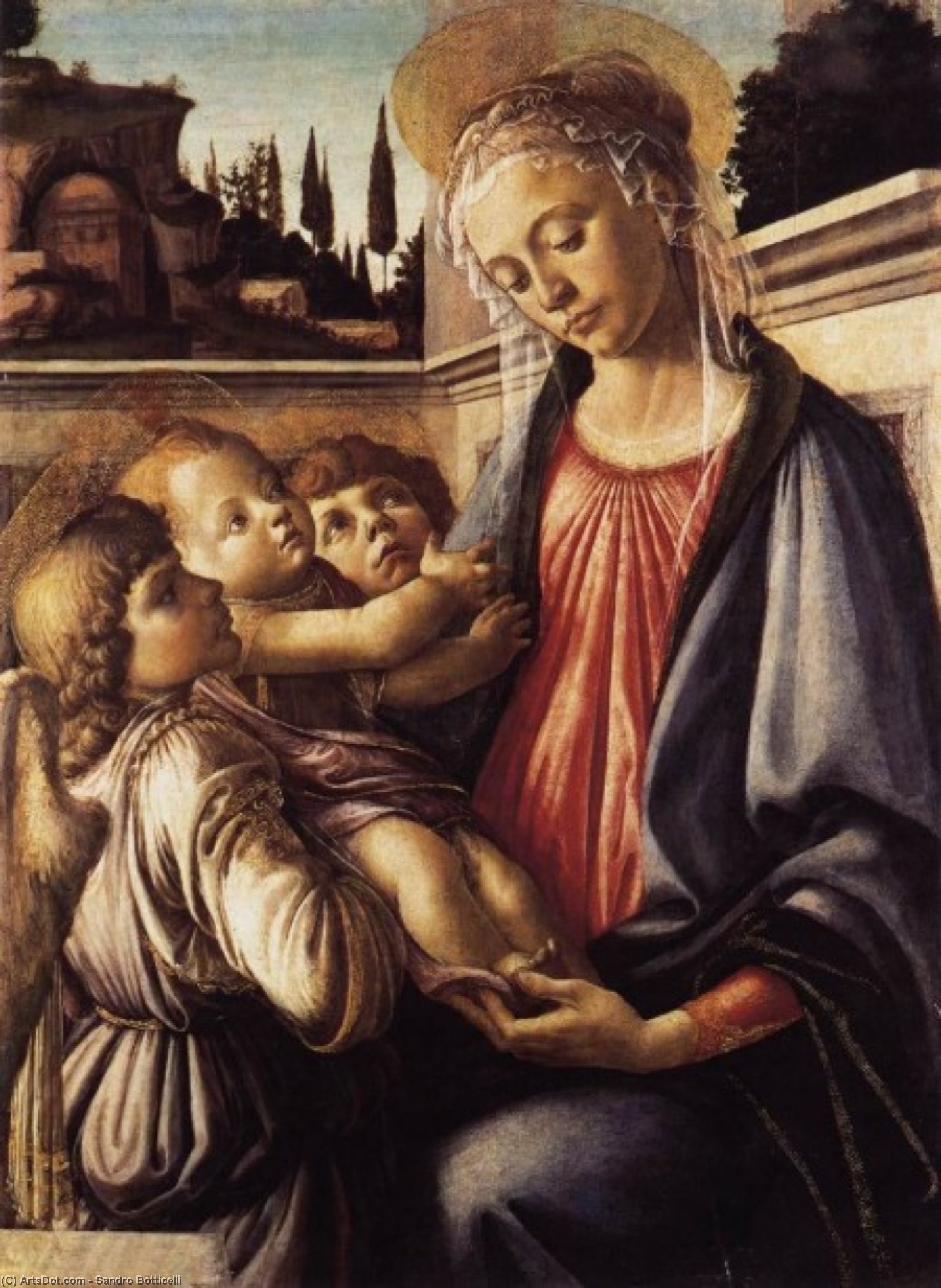 Madonna and Child with Two Angels by Sandro Botticelli