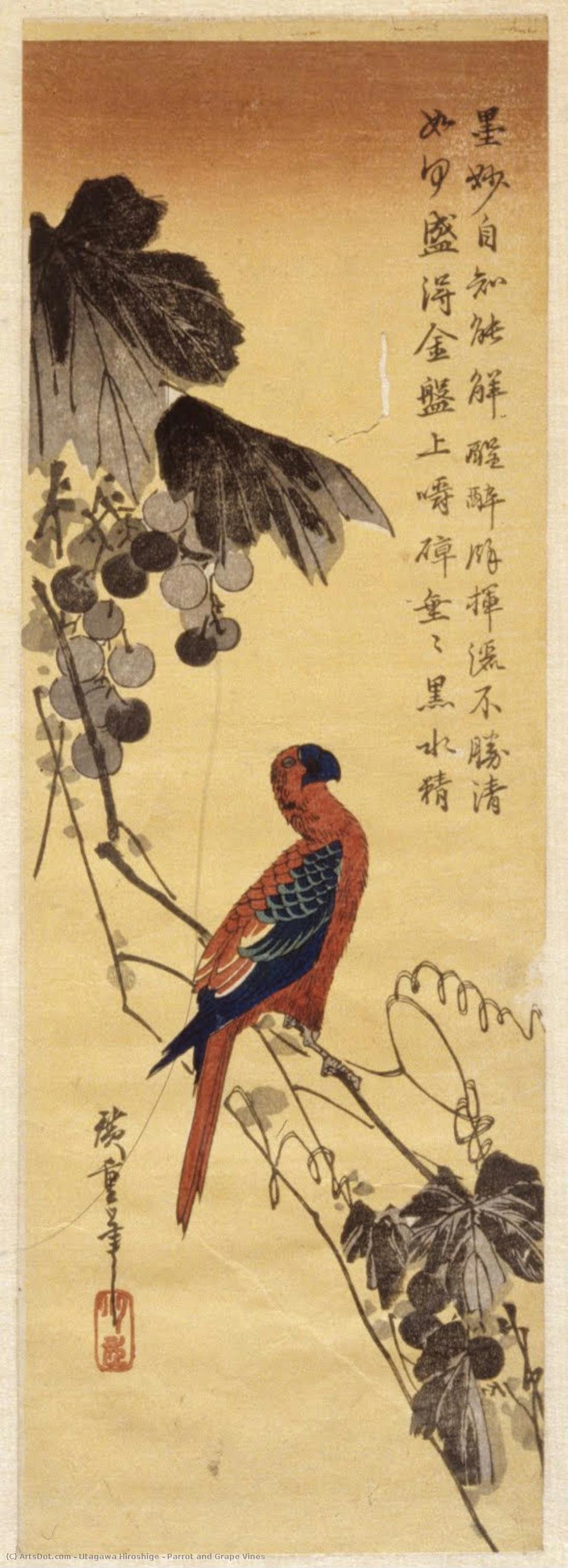 Utagawa Hiroshige - Pėdą ir vynasėlius