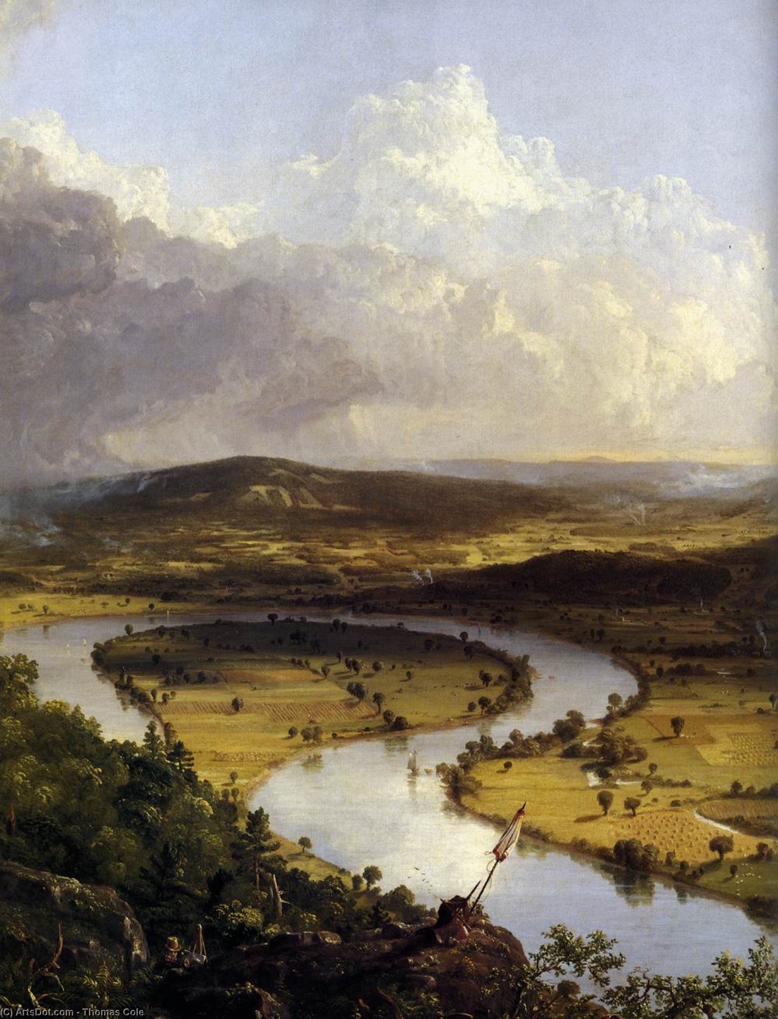 Ausblick Vom Mount Holyoke, Northampton, Massachusetts, Nach Einem Gewitter (detail) — Thomas Cole