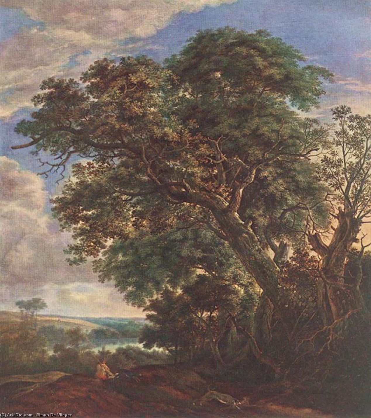 simon de vlieger - Landscape with River and Trees