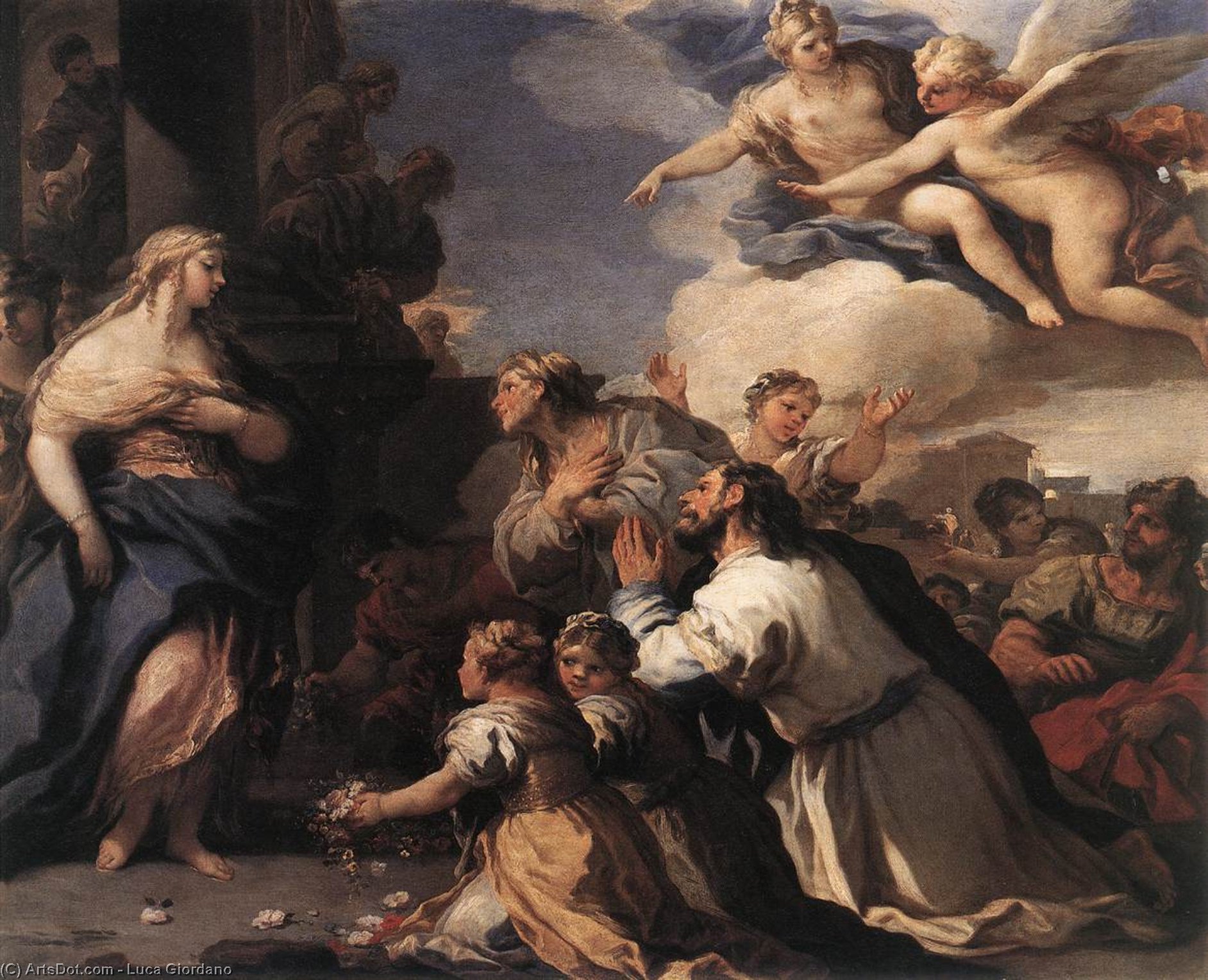 Psique Honrada Por El Pueblo — Luca Giordano
