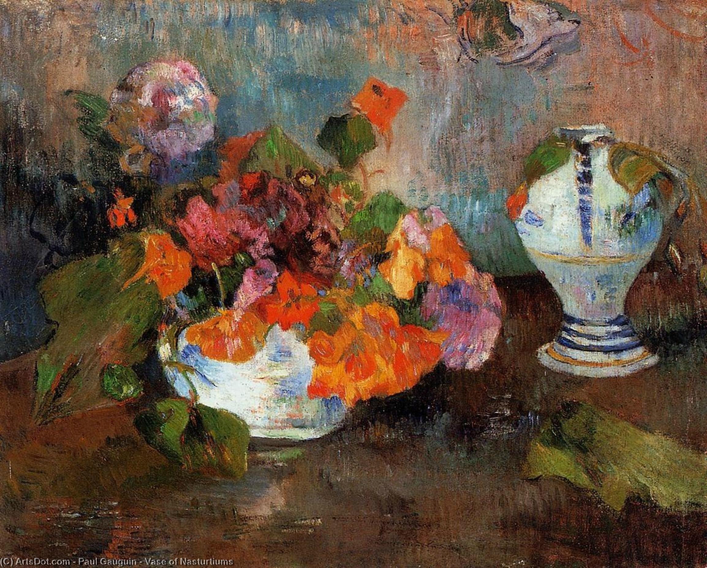 Nasturtiums Vase — Eugène Henri Paul Gauguin