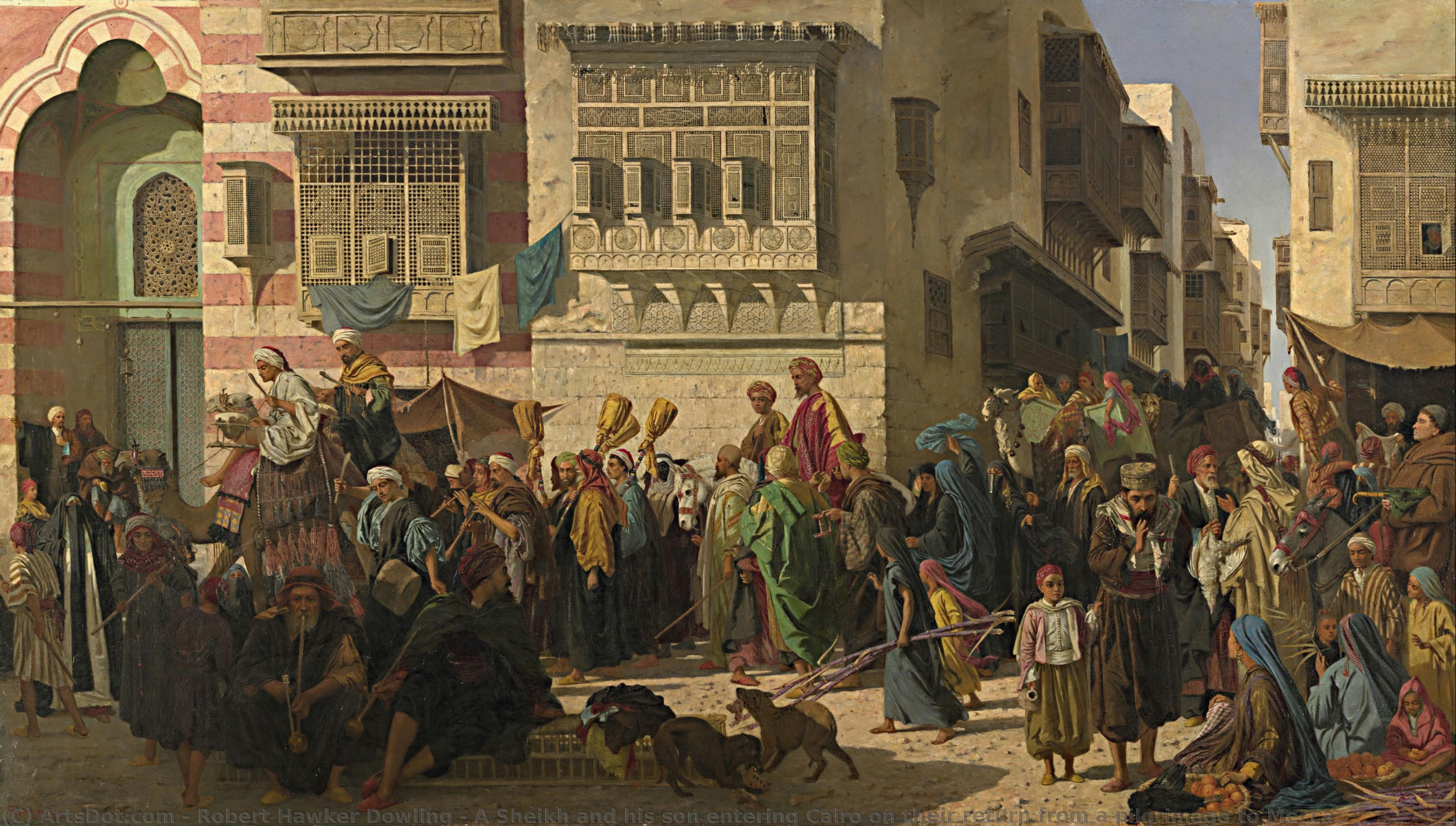 A Sheikh And His Son Entering Cairo On Their Return From A Pilgrimage To Mecca — Robert Hawker Dowling