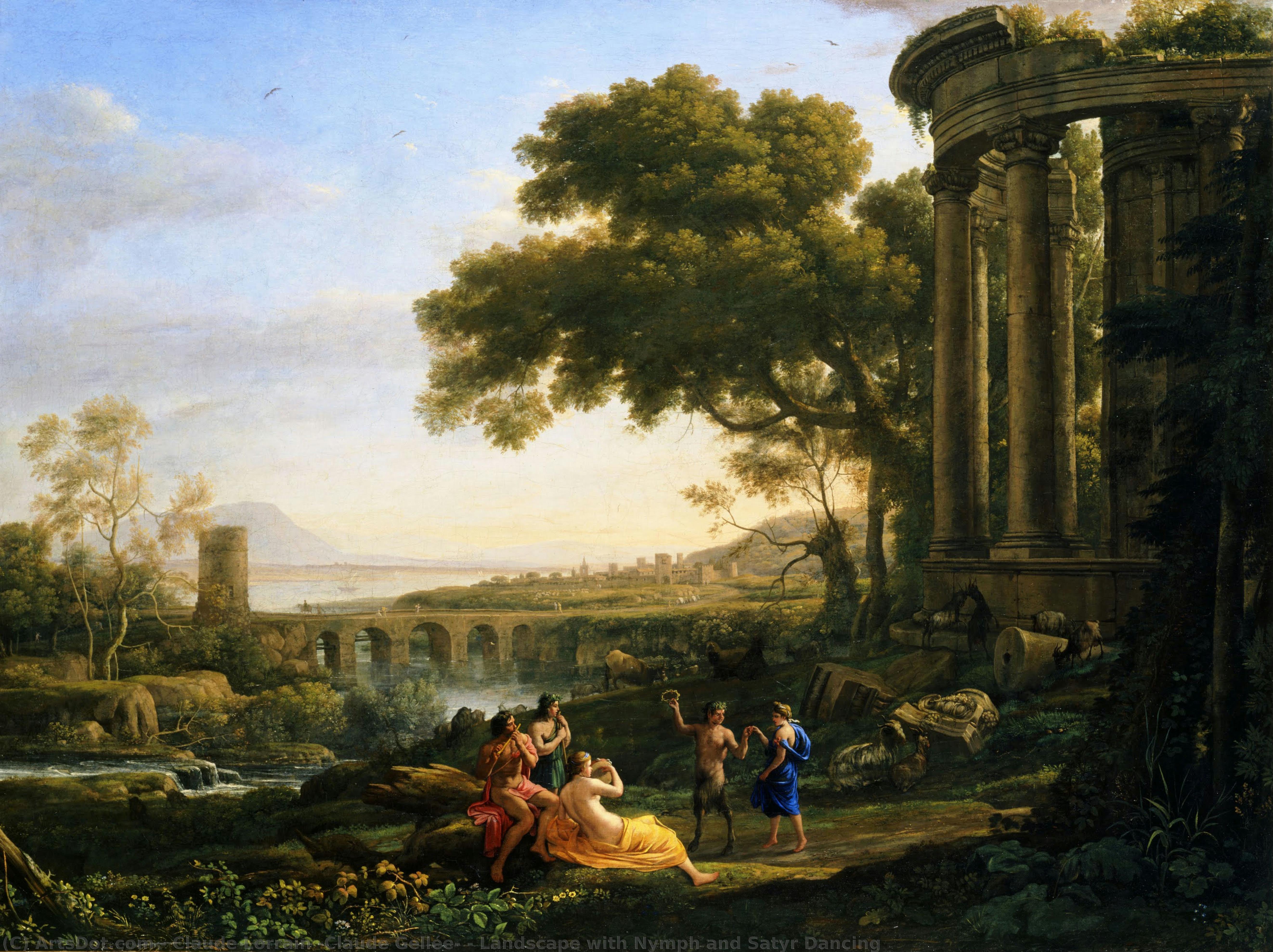 Landscape With Nymph And Satyr Dancing — Claude Lorrain