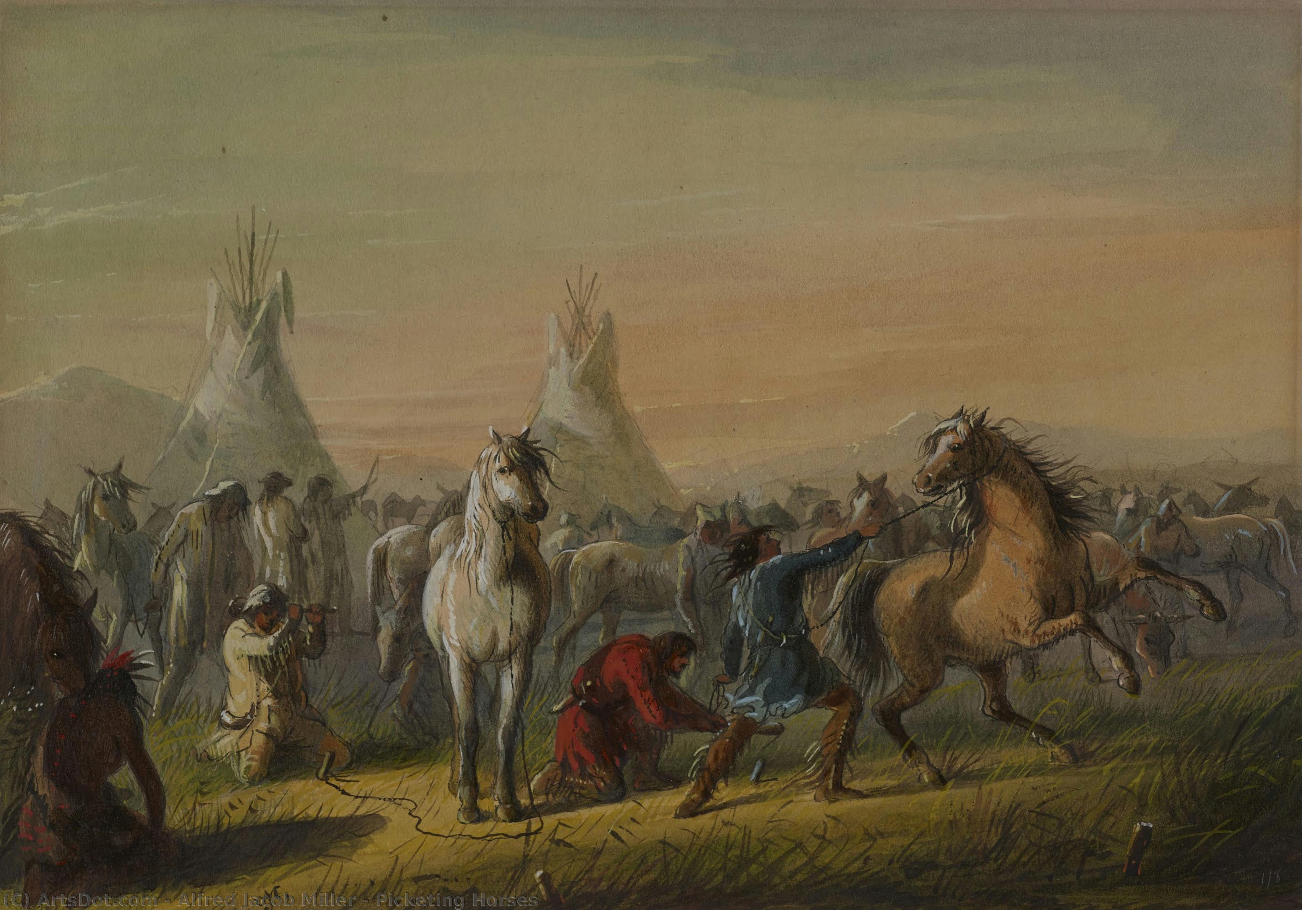 Alfred Jacob Miller - Picketing Horses