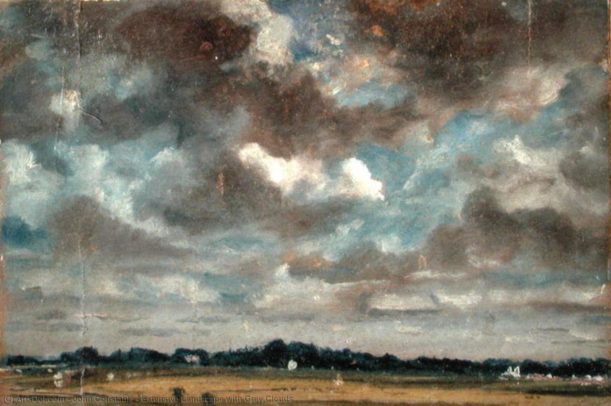 존 컨스터블 - Extensive Landscape with Grey Clouds