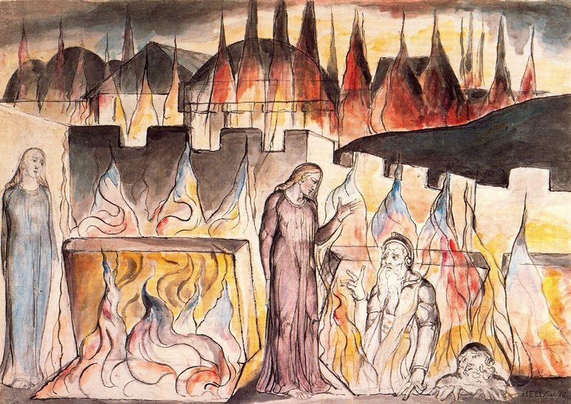 William Blake - Dante conversando con Farinata Degli Uberti