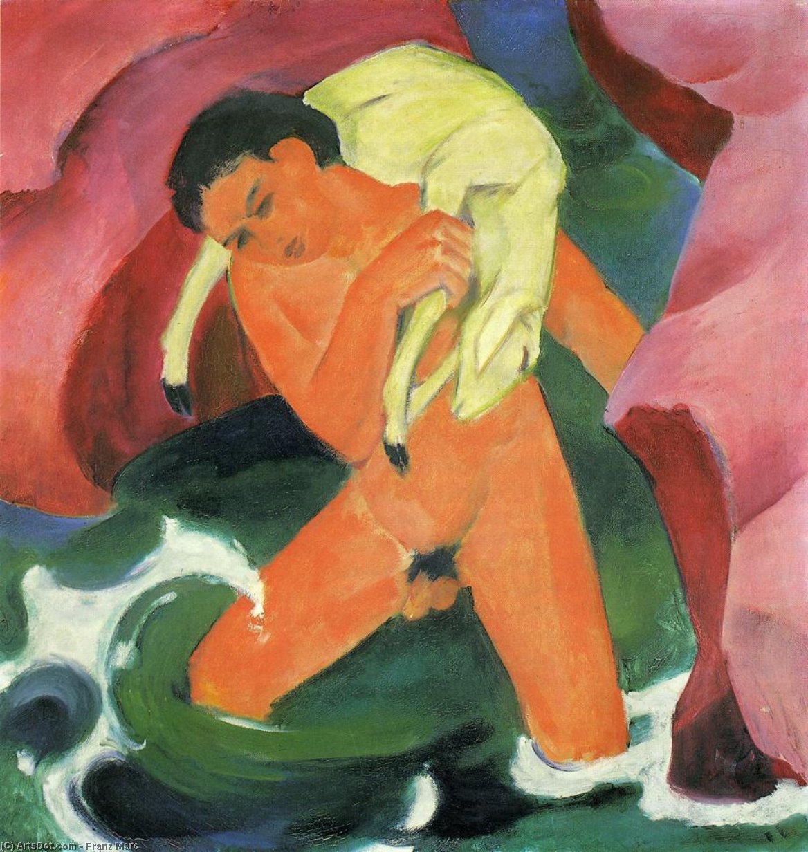 Junger Mann Mit Einem Schaf — Franz Marc