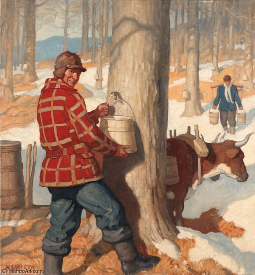 Gathering Maple Sap — N.c. Wyeth