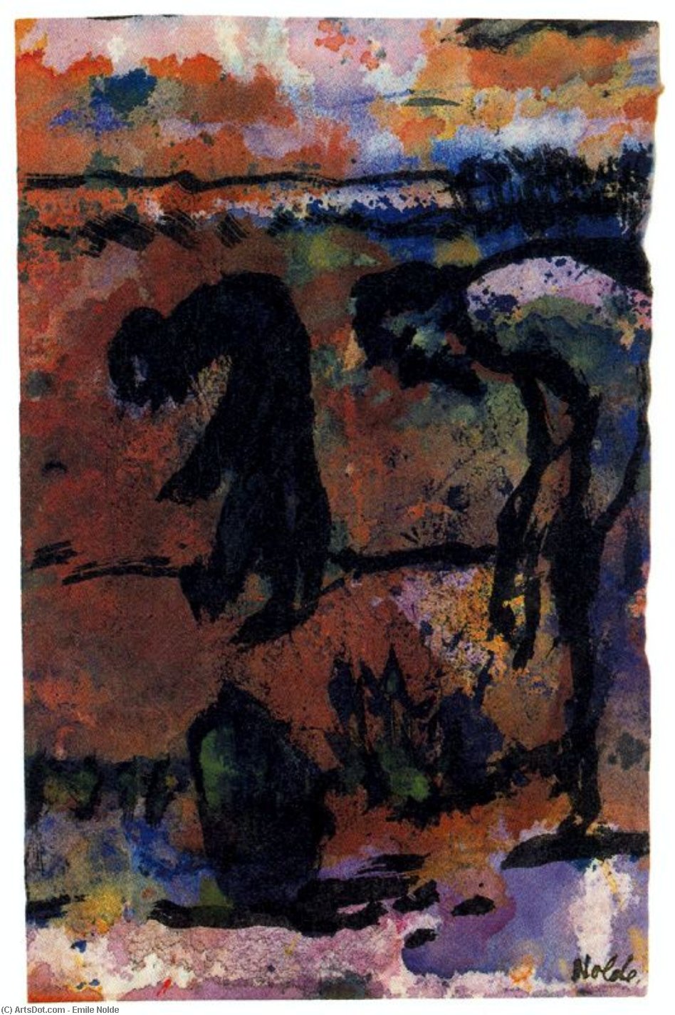 Figures Bending Over — Emile Nolde