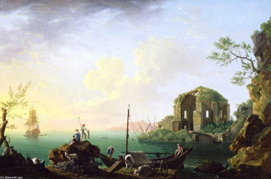 Italian Port Scene, Sunset — Thomas Patch