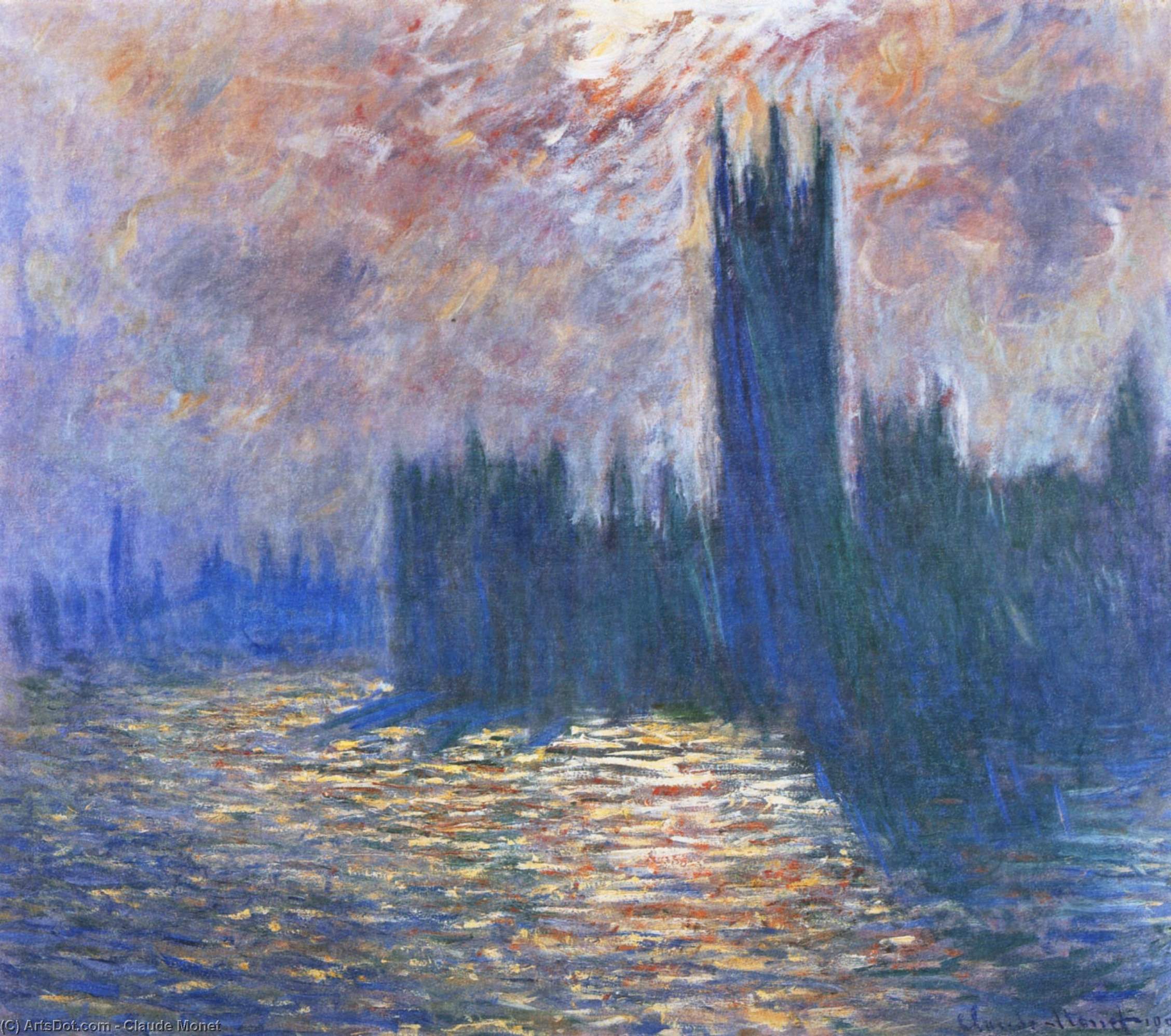 Claude Monet - Le Parlement : Reflets sur la Tamise