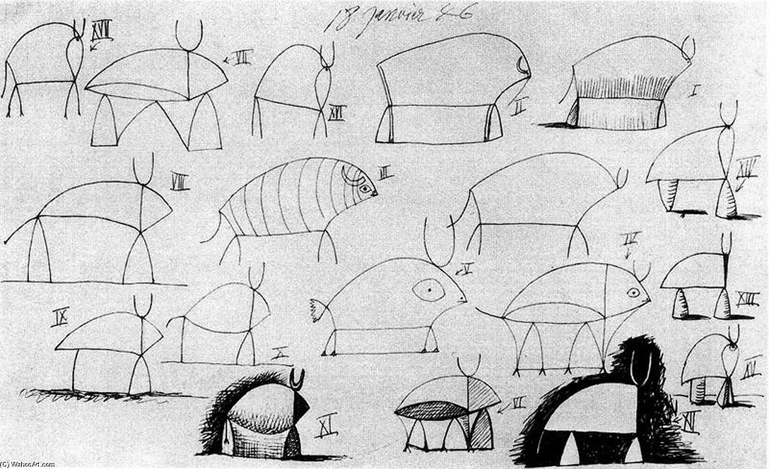 Bull (study) — Pablo Picasso