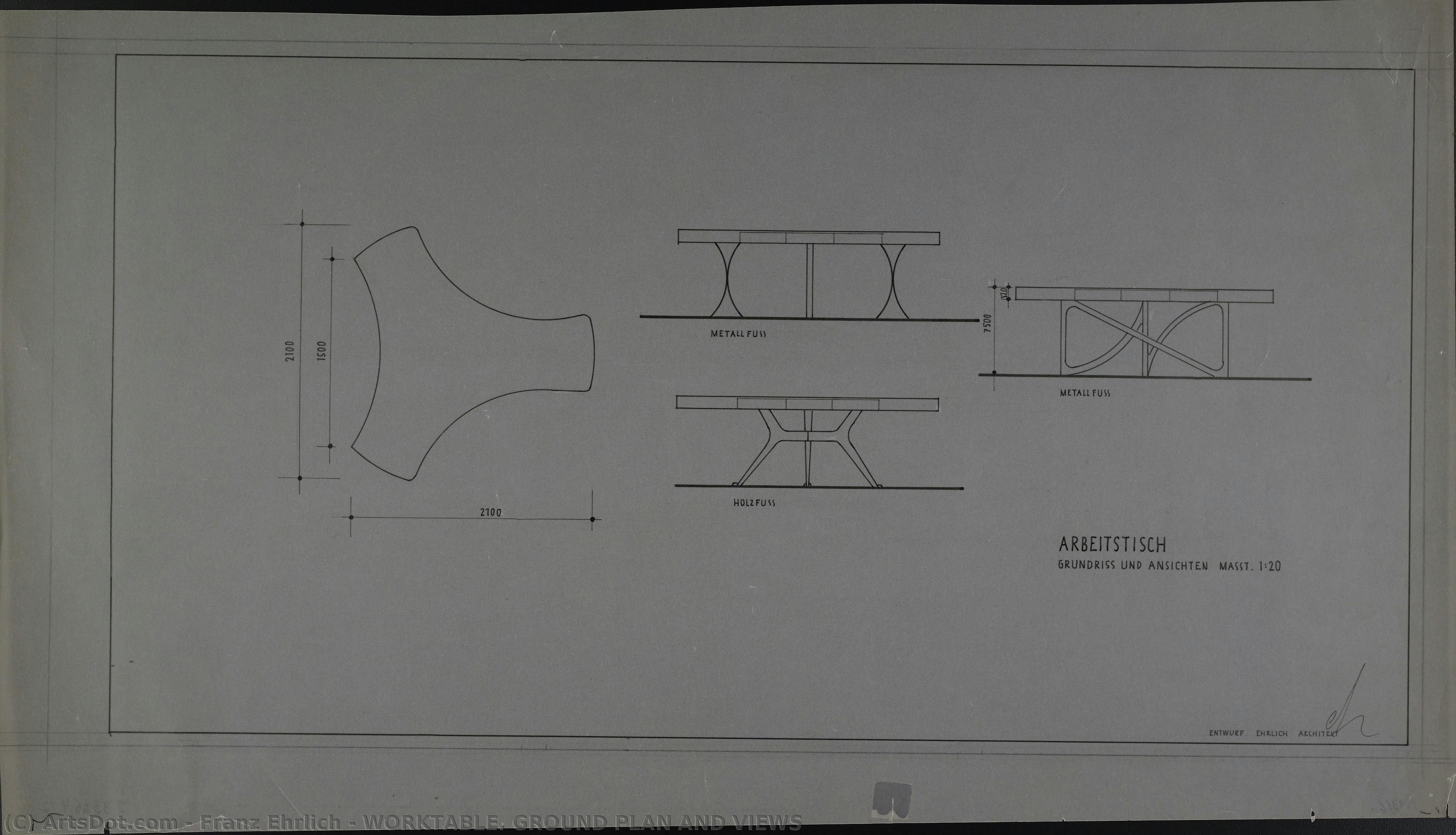 Franz Ehrlich - WORKTABLE. GROUND PLAN AND VIEWS