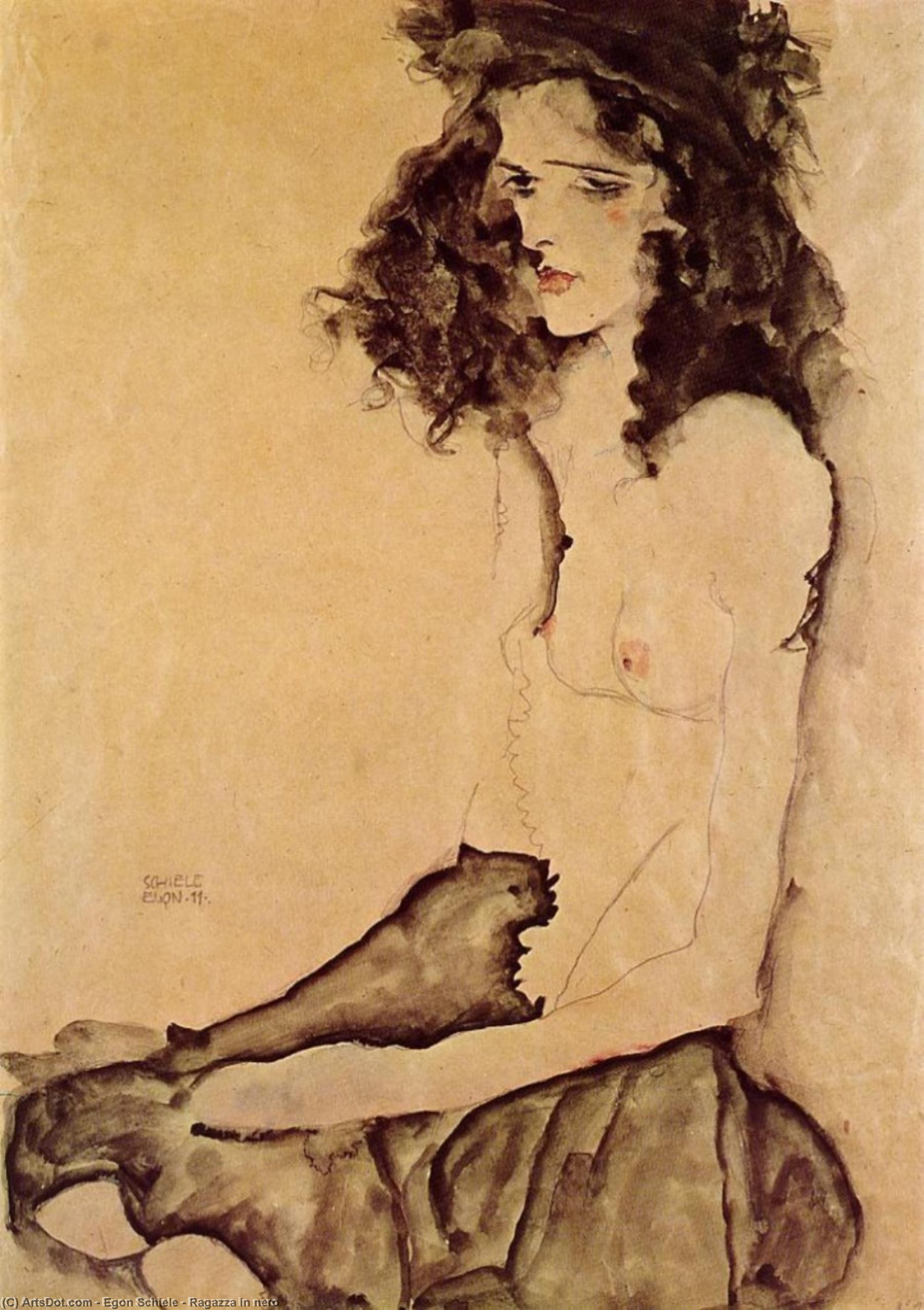 Ragazza Nera — Egon Schiele