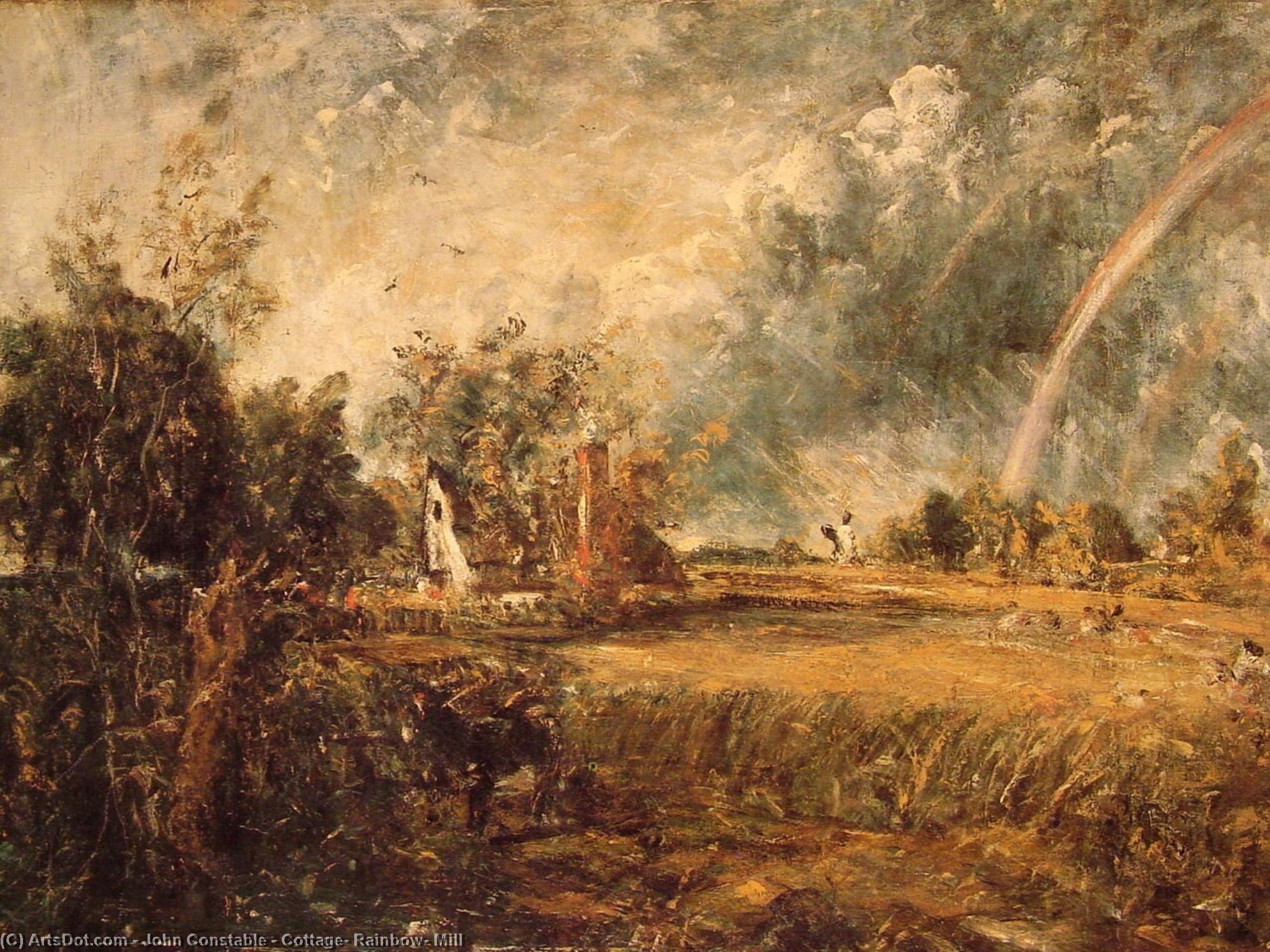 Cottage, Rainbow, Mill — John Constable
