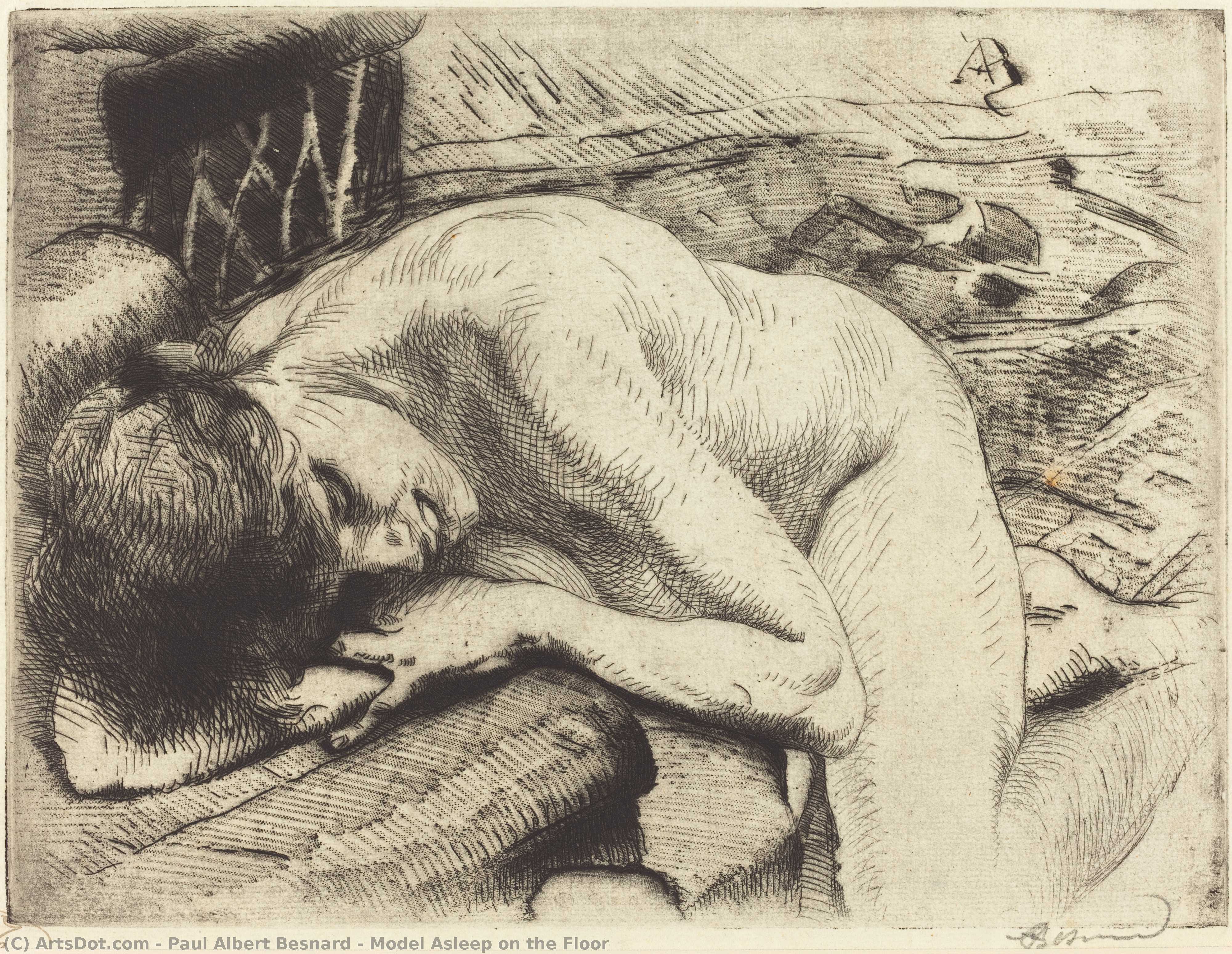 Paul Albert Besnard - Model Asleep on the Floor
