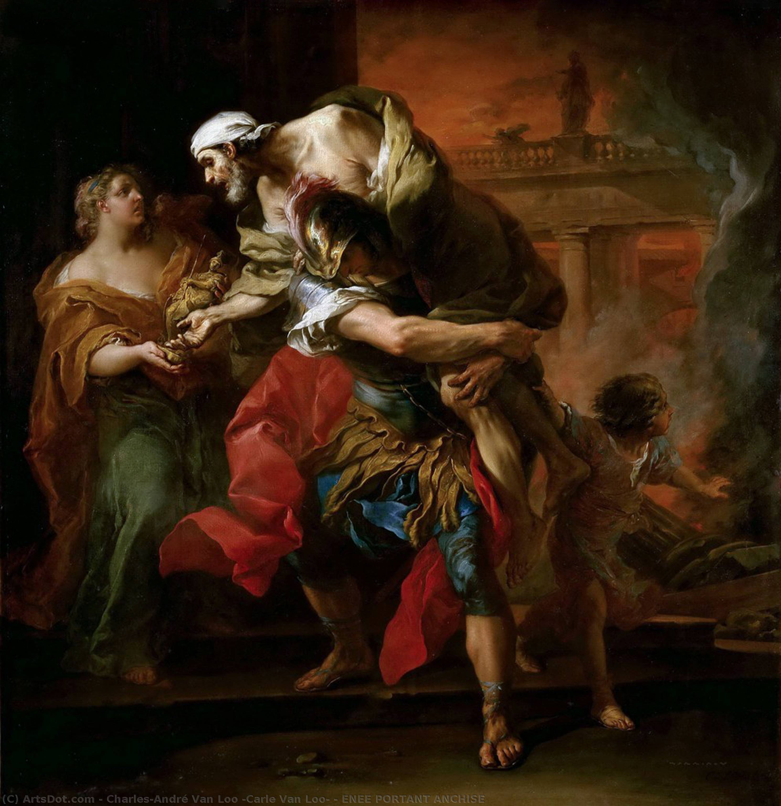 Enee Portant Anchise — Charles-andré Van Loo