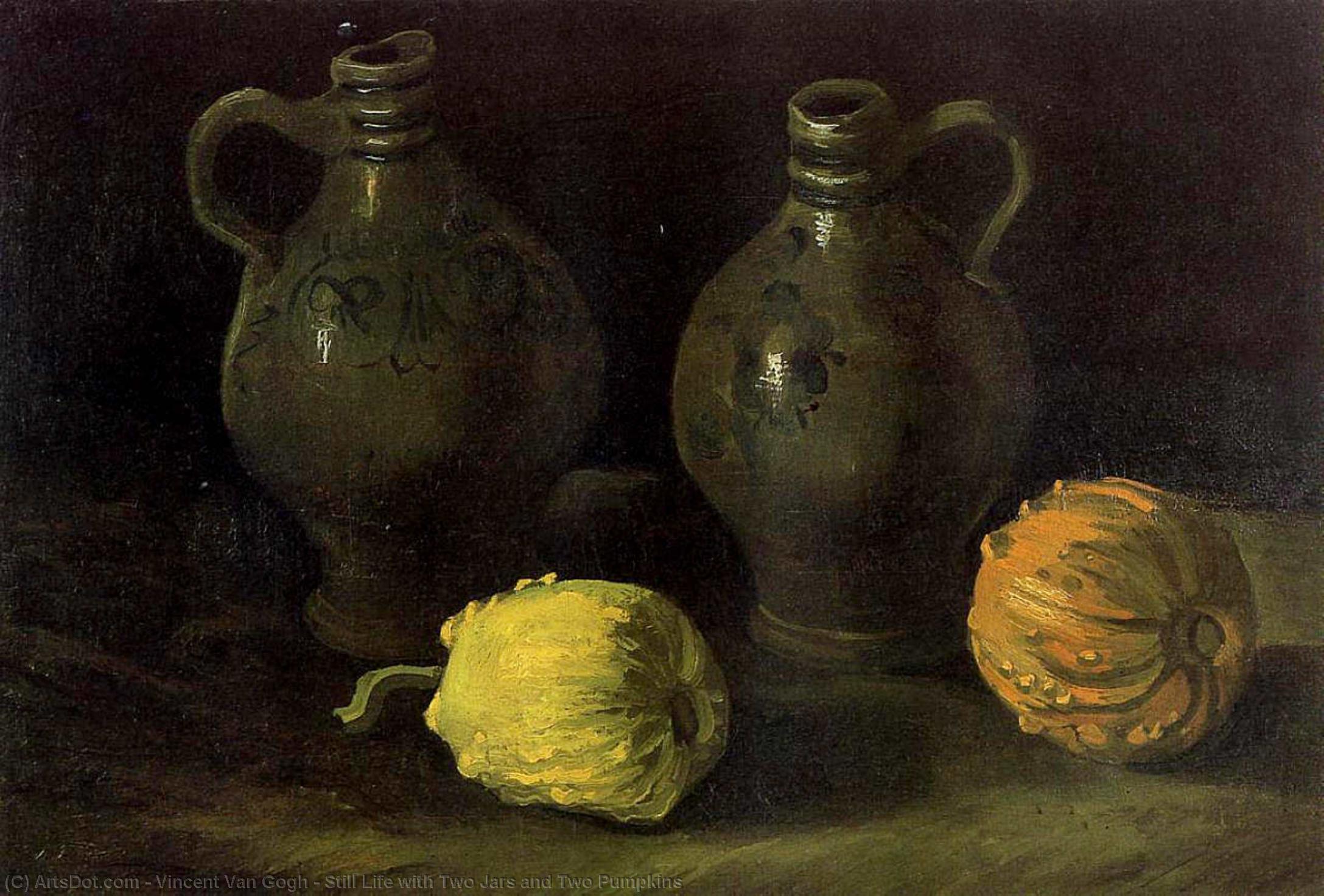 "still Life With Two Jars And Two Pumpkins" -> "natura Morta Con Due Barattoli E Due Zucca" — Vincent Willem Van Gogh
