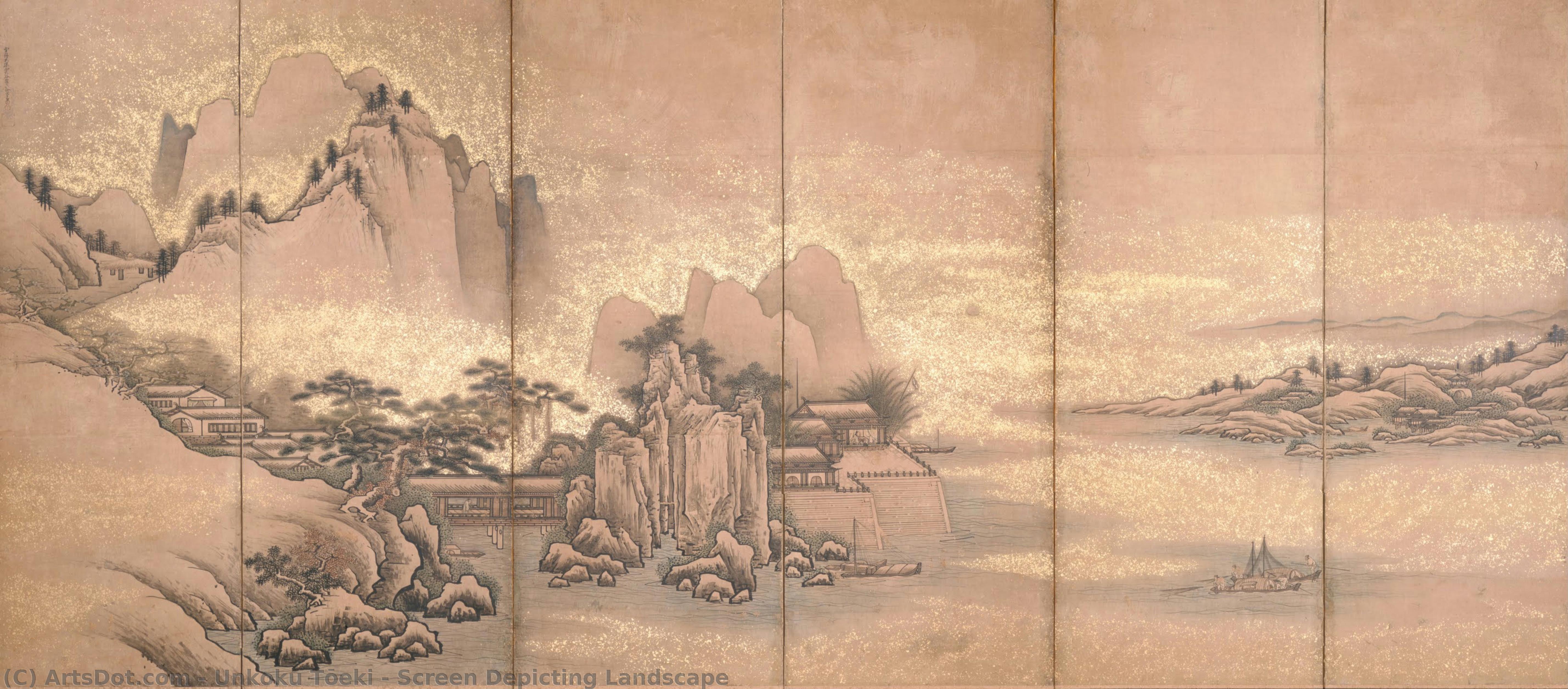 Screen Depicting Landscape — Unkoku Tōeki