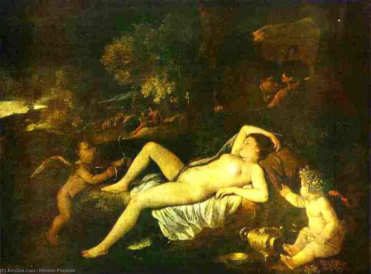 Nicolas Poussin - La Venere Addormentata e Cupido