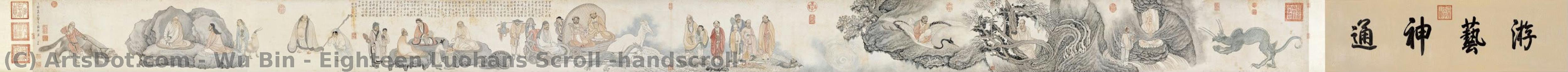 Eighteen Luohans Scroll (handscroll) — 吴彬