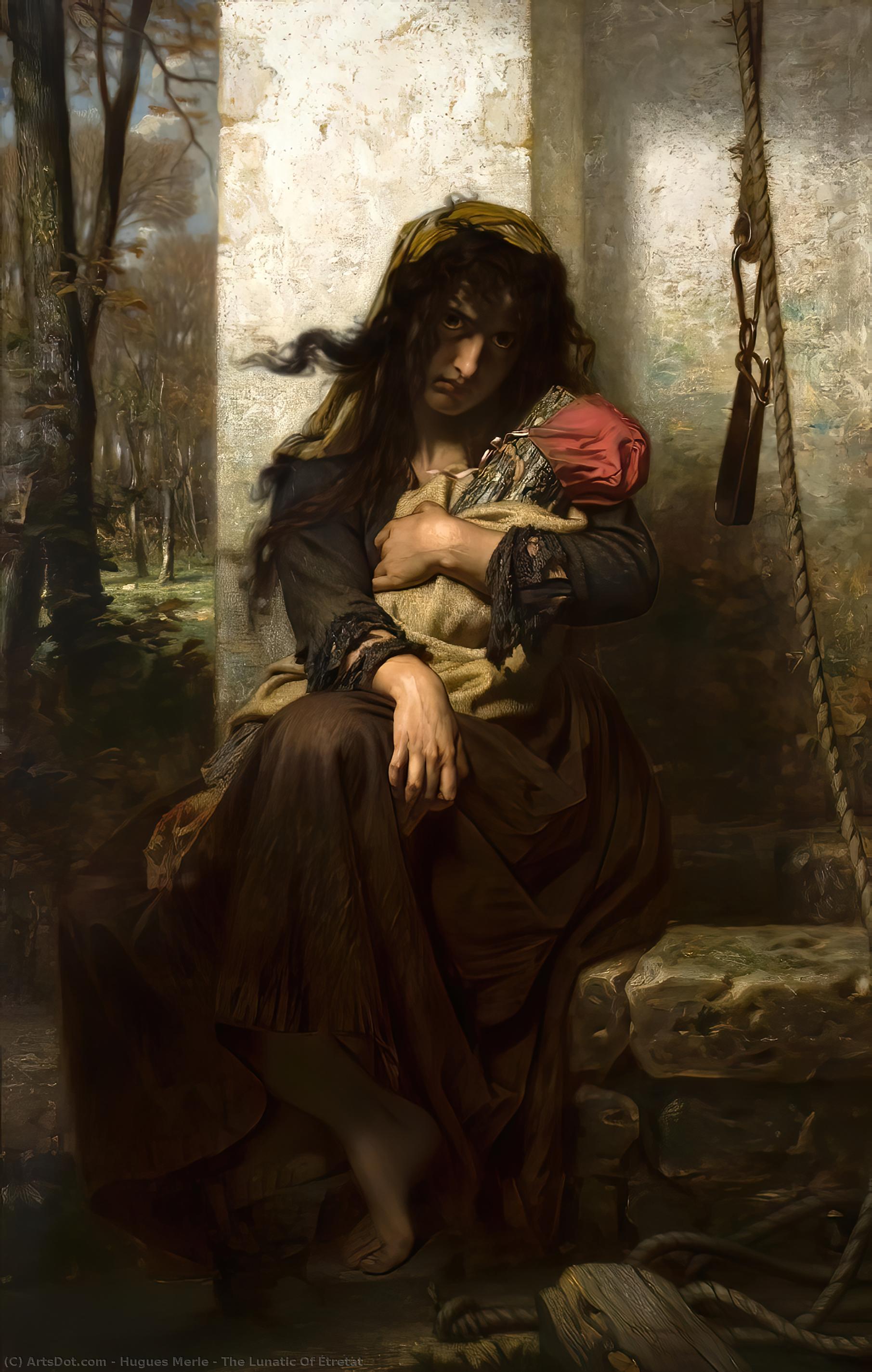 Order a hand made painting of The Lunatic Of Étretat - Hugues Merle