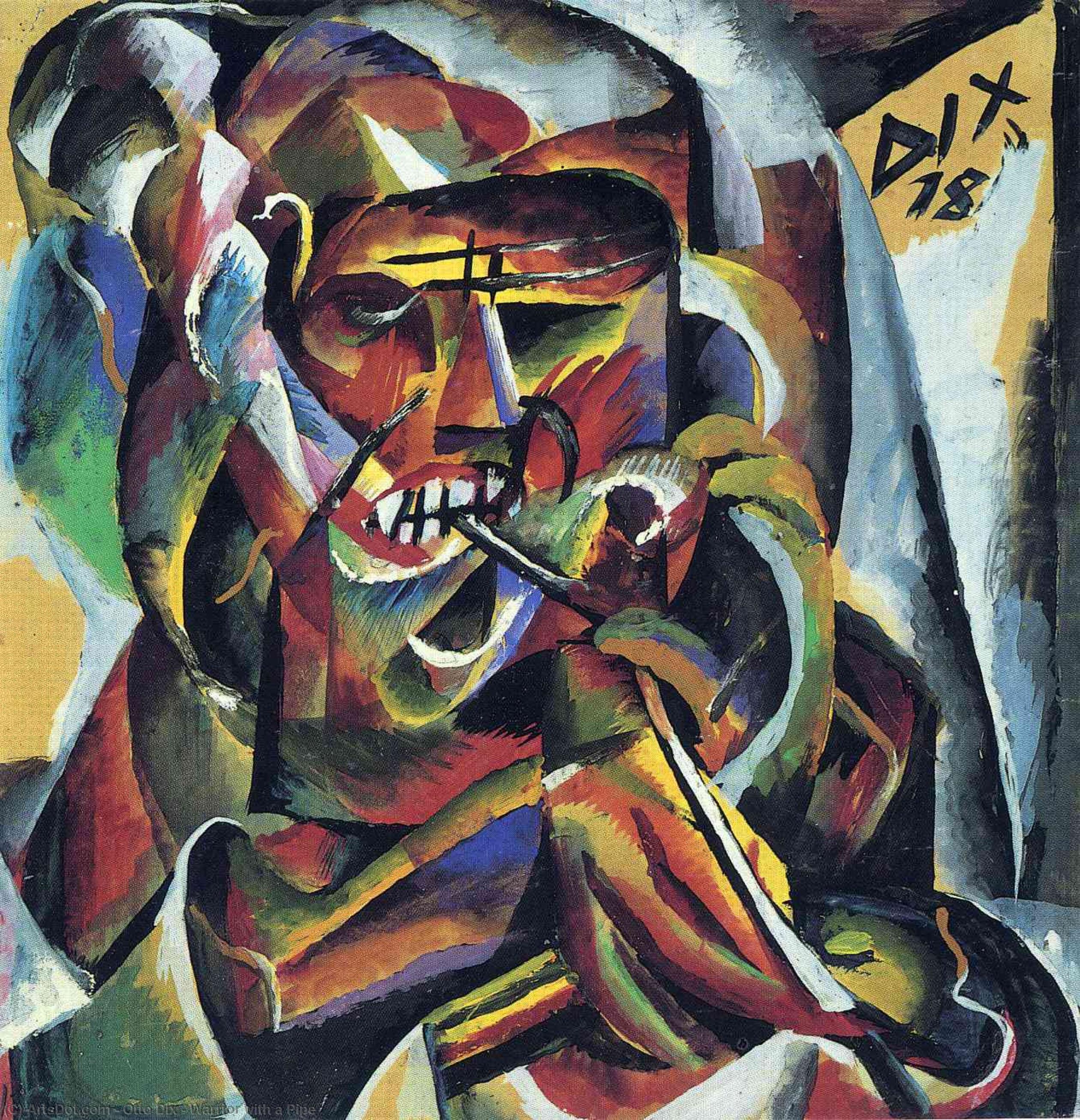 Warrior With A Pipe — Otto Dix