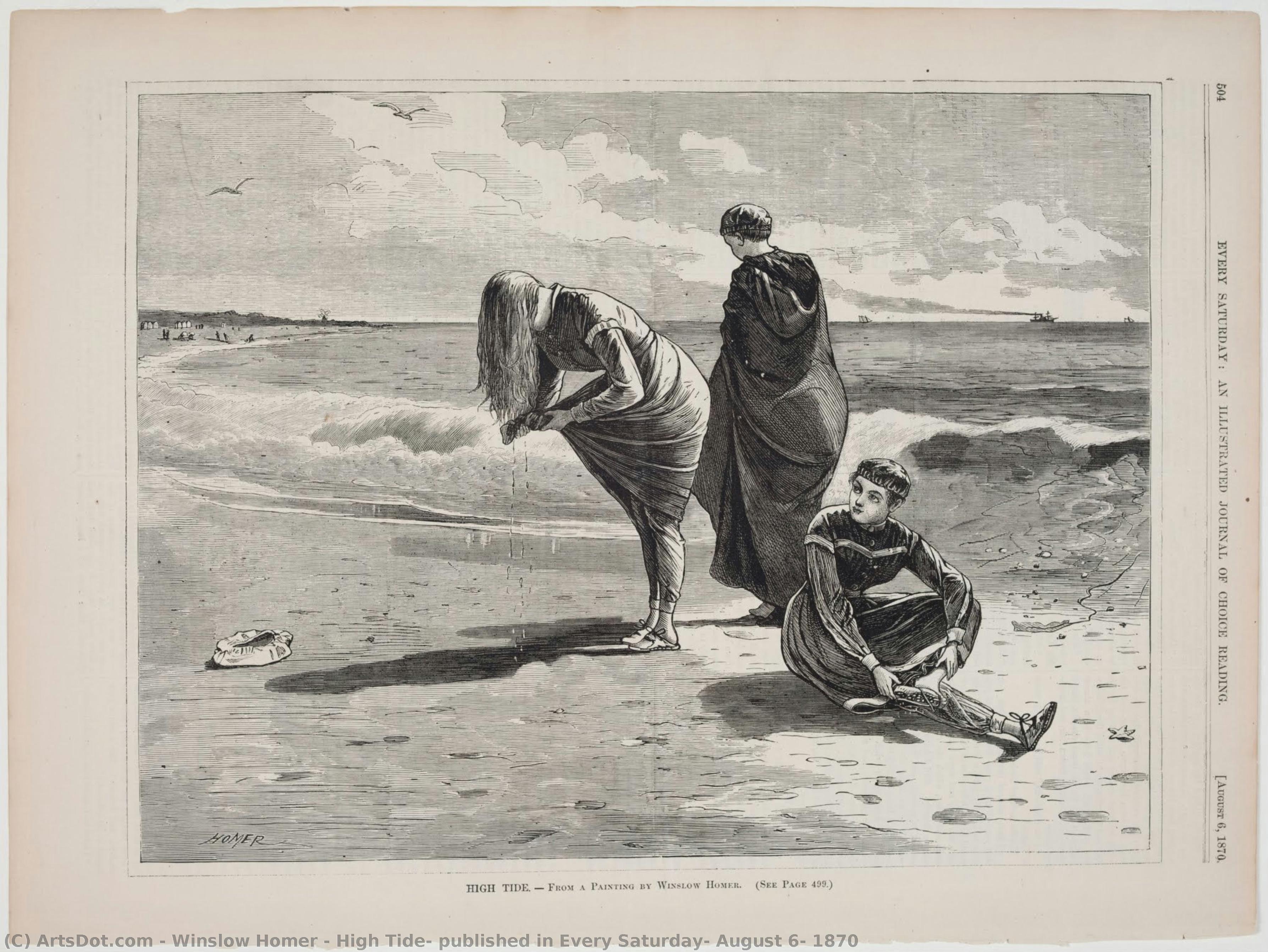विन्सलो होमर, High Tide, published in Every Saturday, August 6, 1870