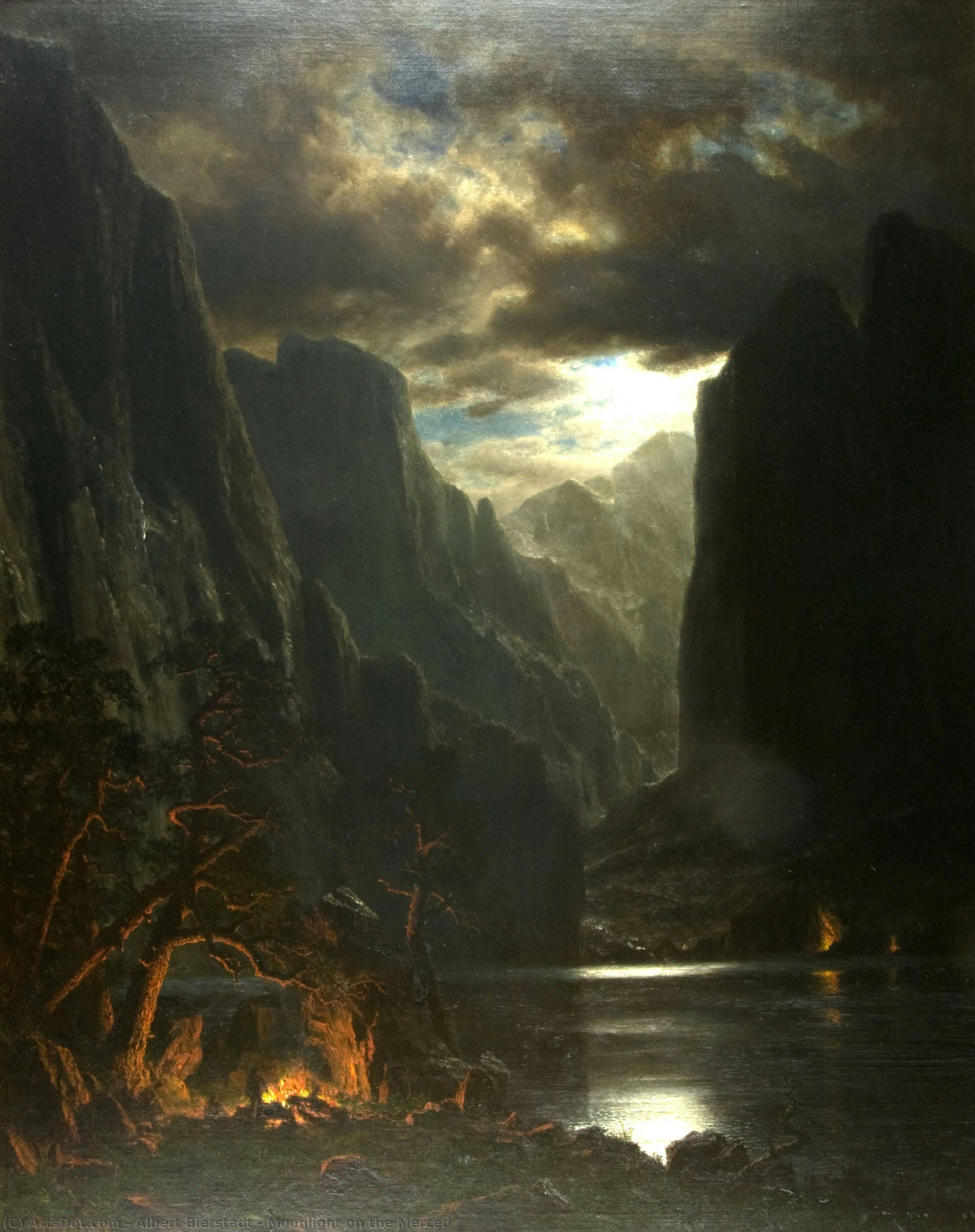 Albert Bierstadt, Moonlight on the Merced