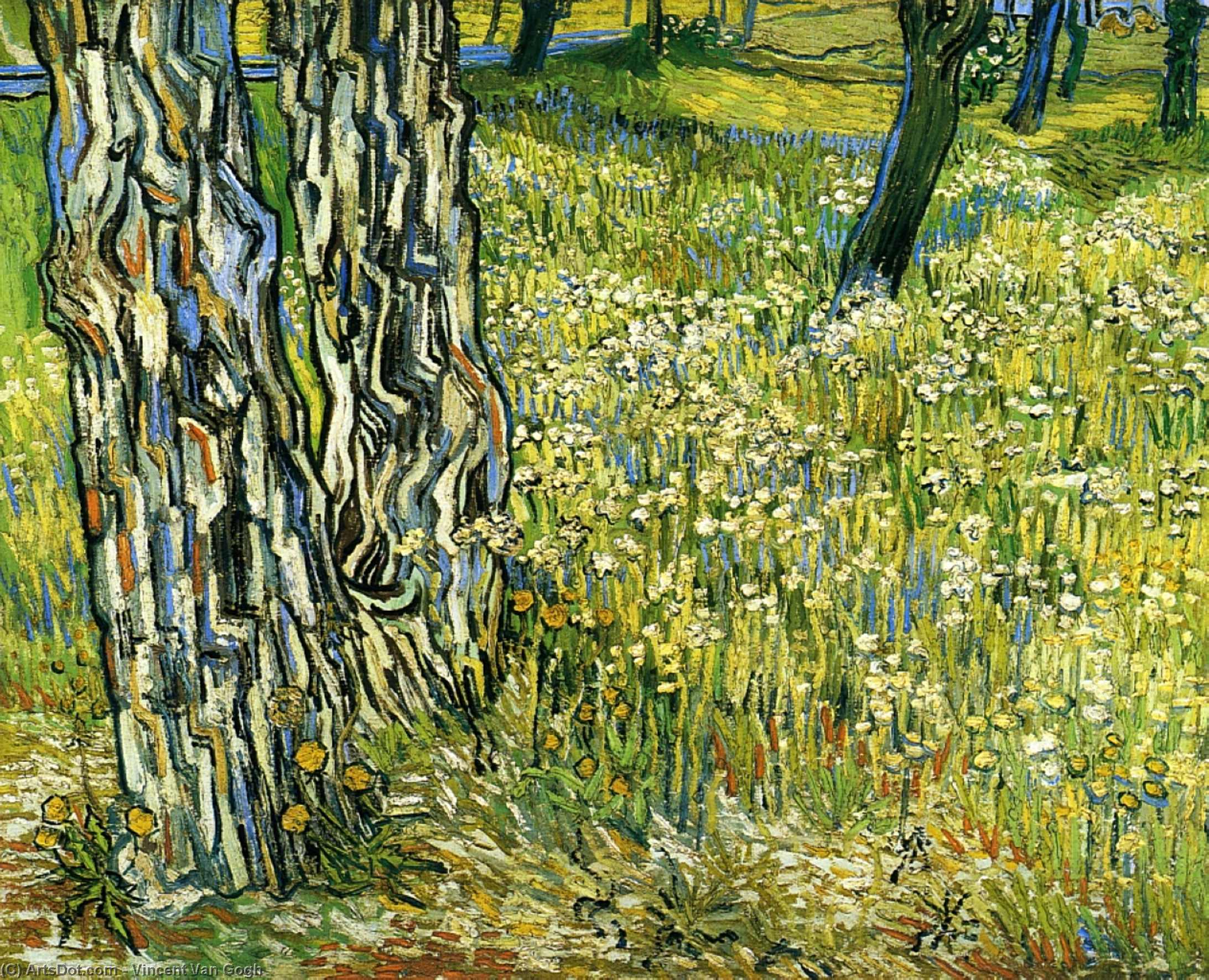 Tree Trunks In Grass — Vincent Van Gogh