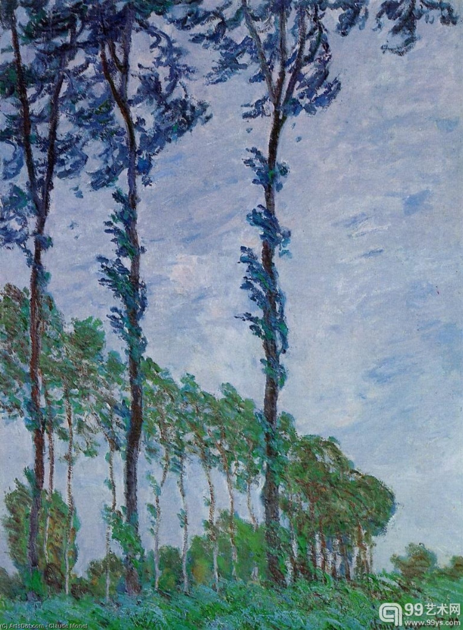 Poplars, Wind Effect — クロード・モネ