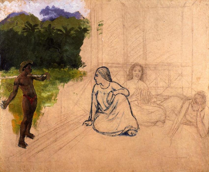Tahitians At Rest — Eugène Henri Paul Gauguin