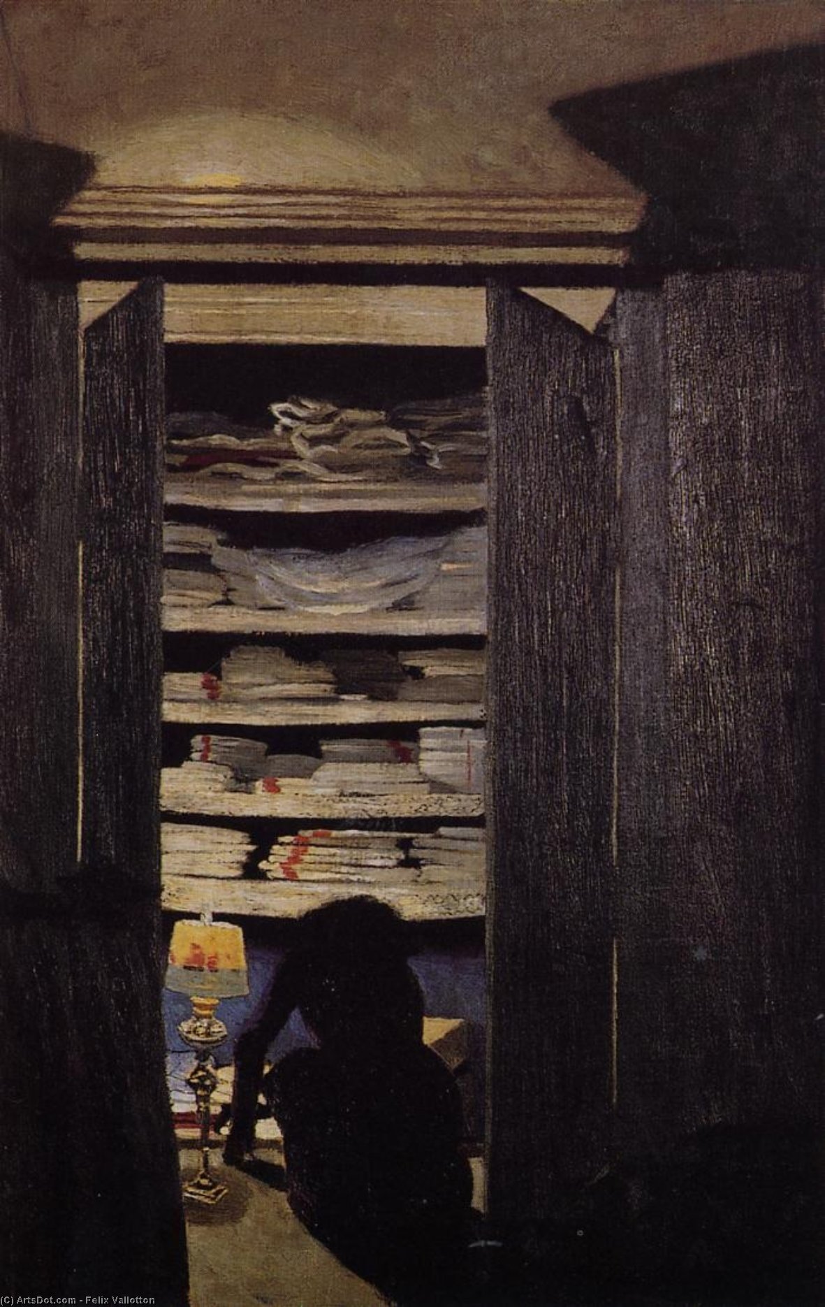 Woman Searching Through A Cupboard — Félix Vallotton