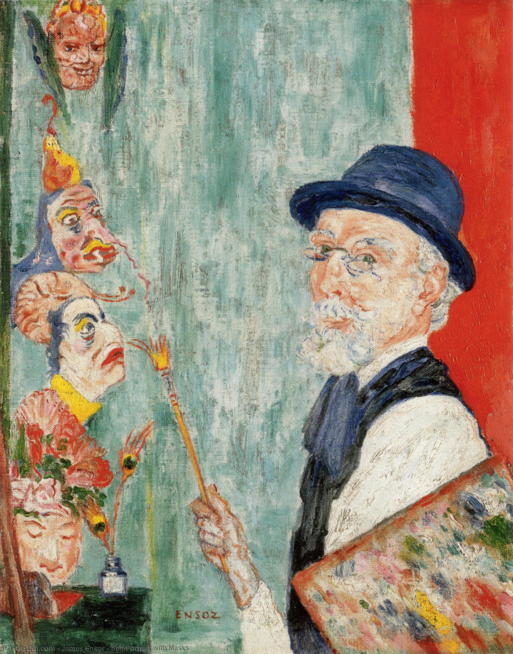 James Ensor - Portret met Maskers