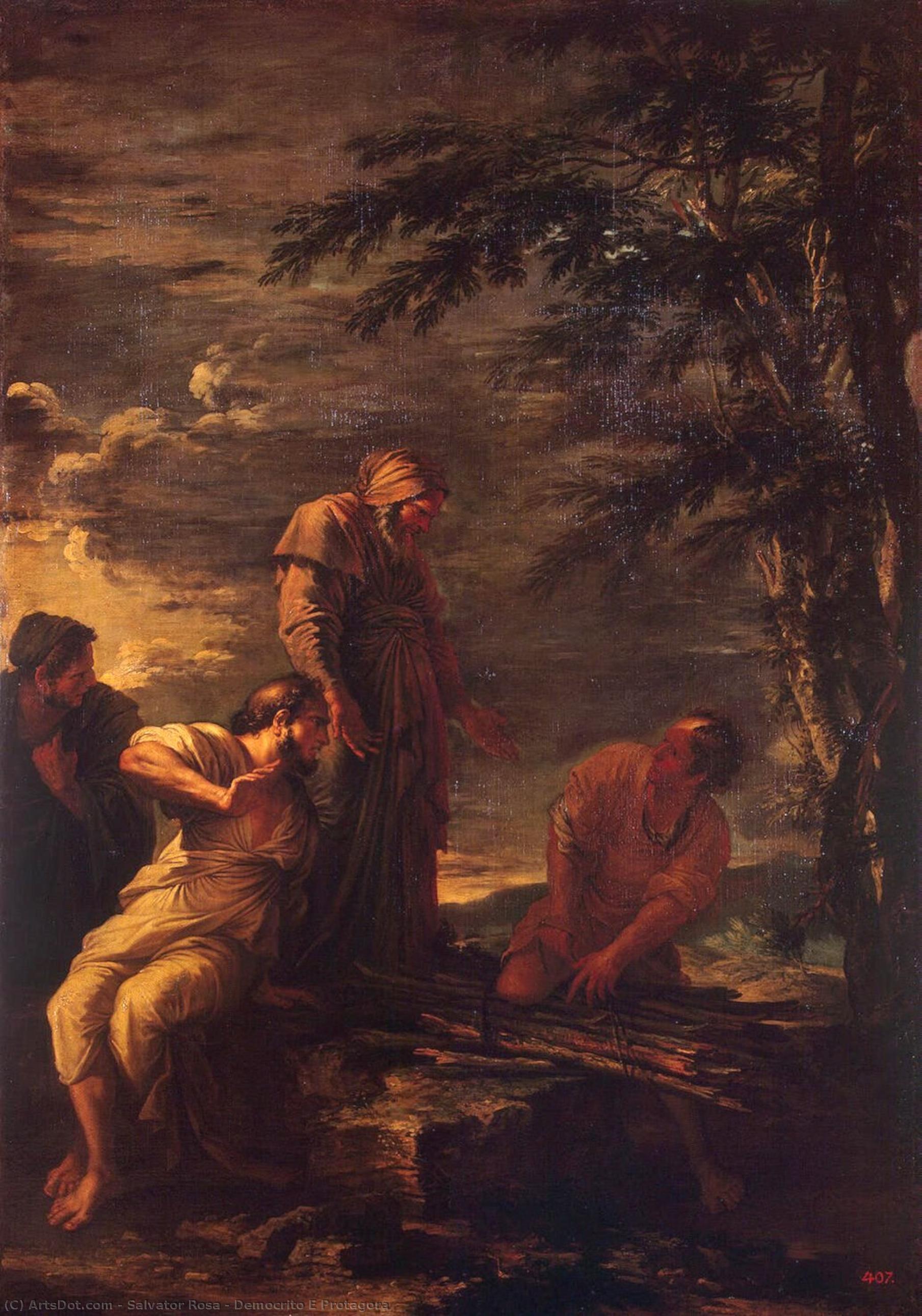 Democrito E Protagora — Salvator Rosa