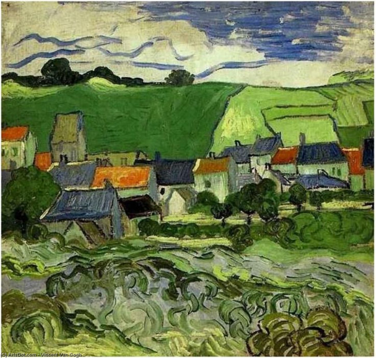 Vue D’auvers Sur Oise – Ein Blick Auf Auvers-sur-oise — Vincent Willem Van Gogh