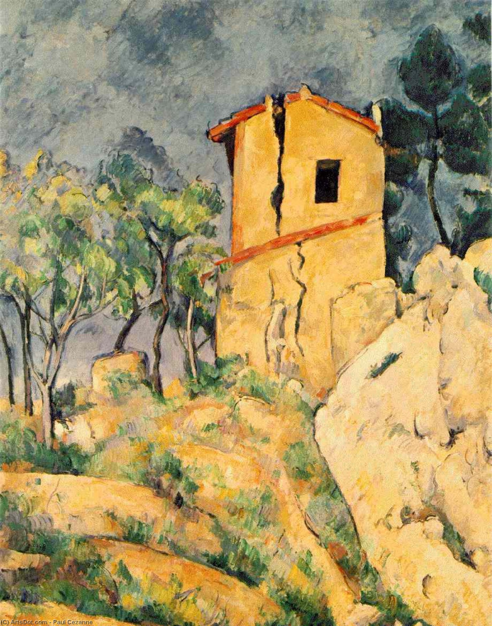 A Casa Com Paredes Rachadas — Paul Cézanne