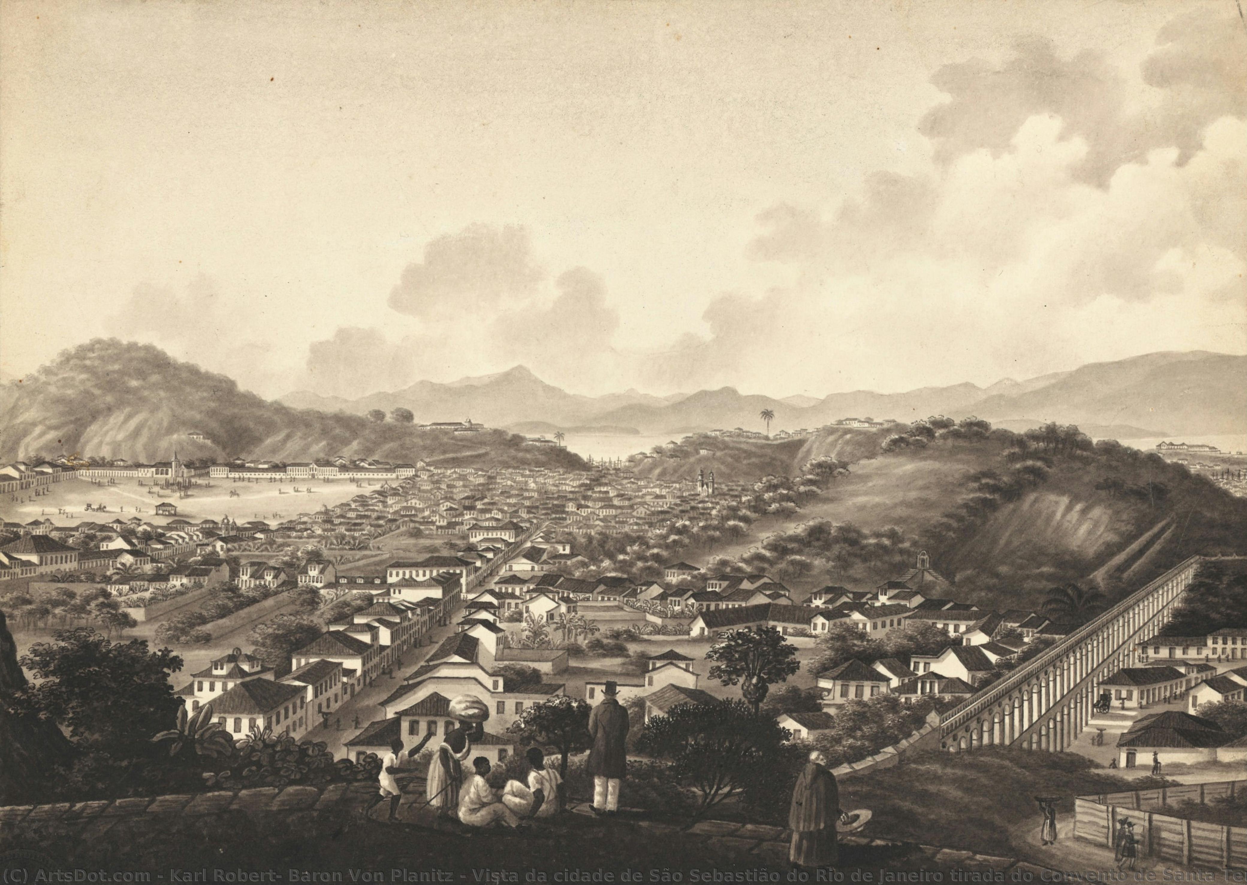Vista Da Cidade De São Sebastião Do Rio De Janeiro Tirada Do Convento De Santa Teresa [view Of The City Of São Sebastião Do Rio De Janeiro Taken From Santa Teresa Convent] — Karl Robert, Baron Von Planitz